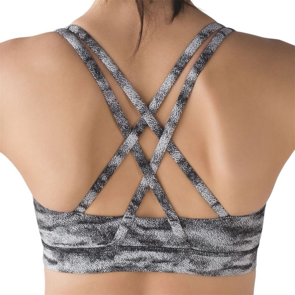 Lululemon Energy Bra. Power Luxtreme Hazy Days Black White. Sz 4